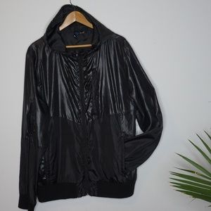 Light weight shinny black Divided jacket
